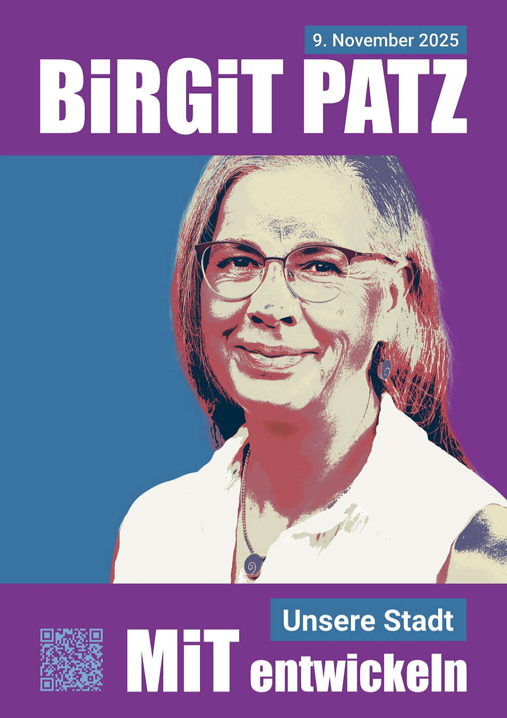 Birgit Patz - Wahlplakat Unsere Stadt MITentwickeln